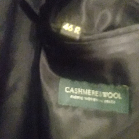 Lauren Ralph Lauren mens Cashmere and Wool Overcoat Top Coat Lined Black Sz 46 R - Picture 7 of 9